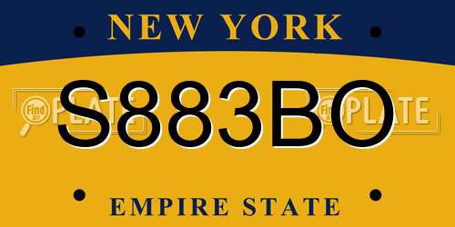 S883BO New York License Plate