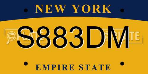 S883DM New York License Plate