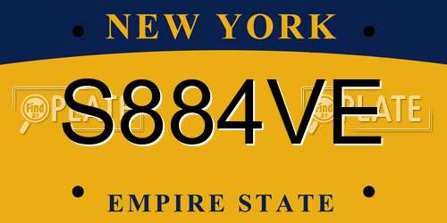 S884VE New York License Plate