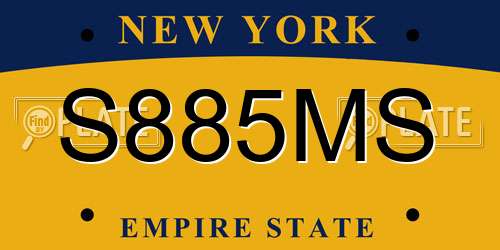S885MS New York License Plate