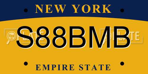 S88BMB New York License Plate