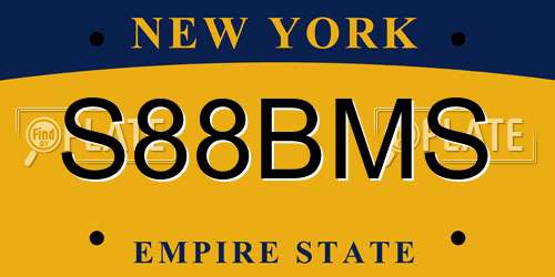 S88BMS New York License Plate