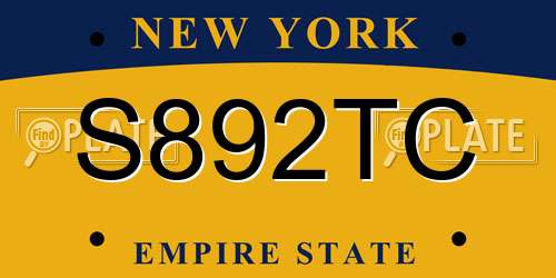 S892TC New York License Plate