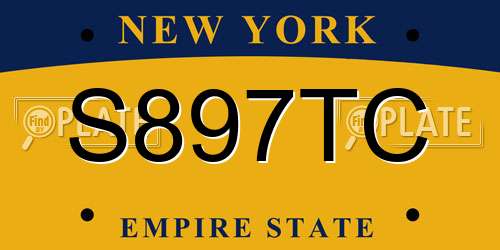 S897TC New York License Plate