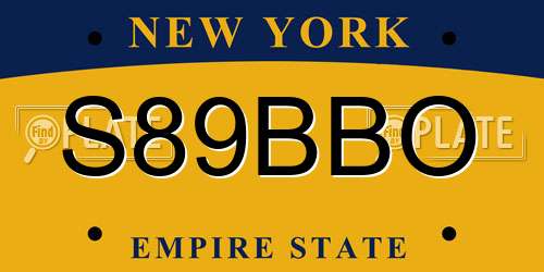 S89BBO New York License Plate
