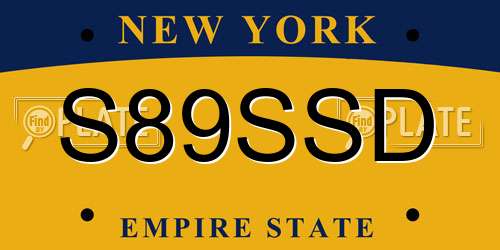 S89SSD New York License Plate