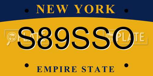 S89SSO New York License Plate