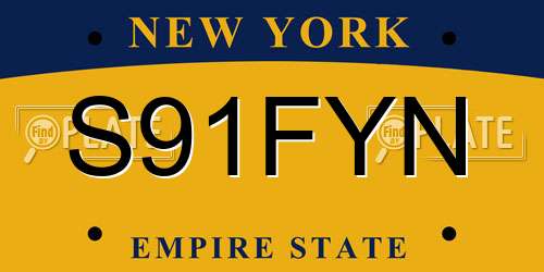 S91FYN New York License Plate