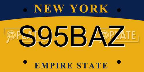 S95BAZ New York License Plate