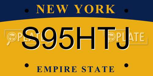 S95HTJ New York License Plate