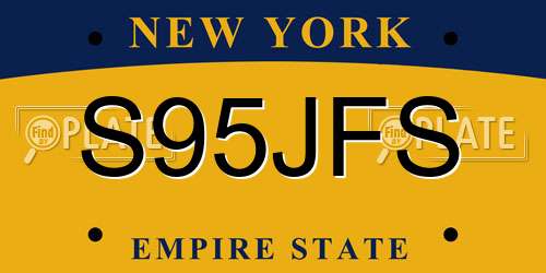 S95JFS New York License Plate