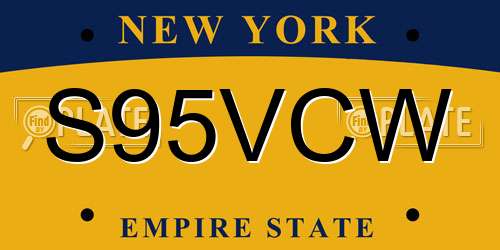 S95VCW New York License Plate