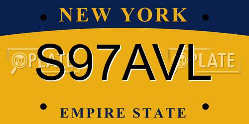 S97AVL New York License Plate