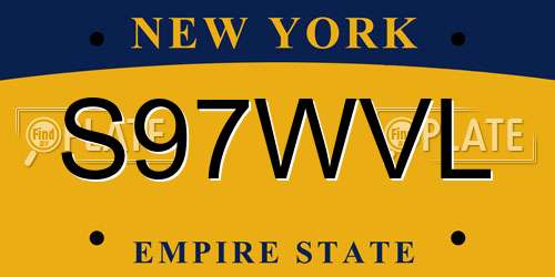 S97WVL New York License Plate