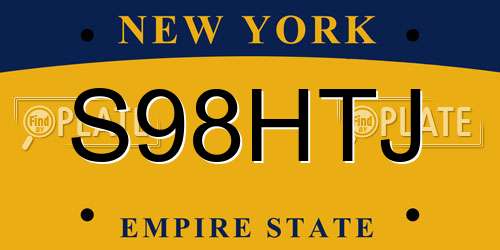 S98HTJ New York License Plate
