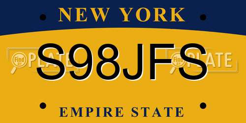 S98JFS New York License Plate
