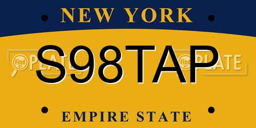 S98TAP New York License Plate