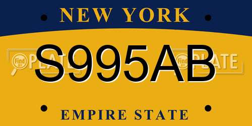 S995AB New York License Plate