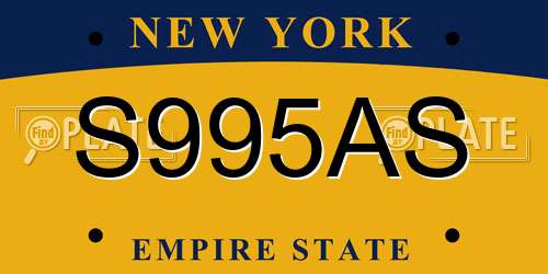 S995AS New York License Plate