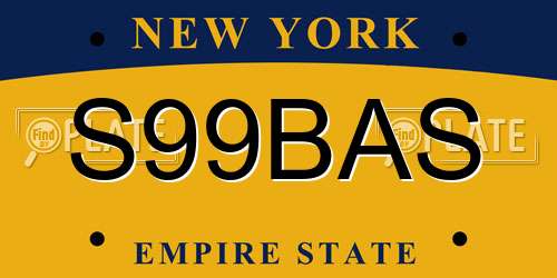 S99BAS New York License Plate
