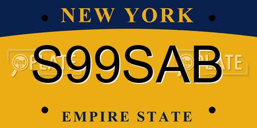 S99SAB New York License Plate
