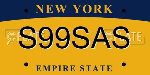 S99SAS New York License Plate