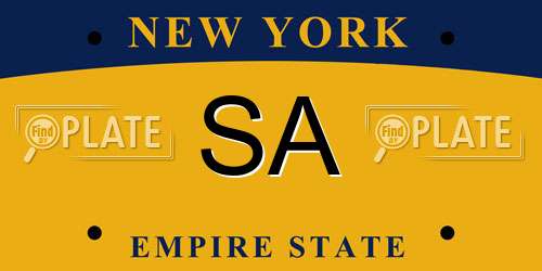 SA New York License Plate
