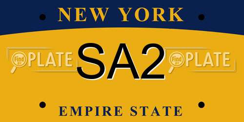 SA2 New York License Plate