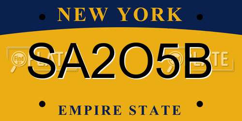 SA2O5B New York License Plate