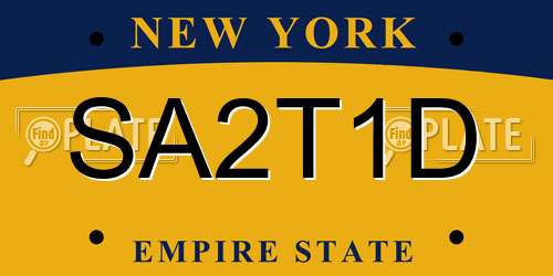 SA2T1D New York License Plate