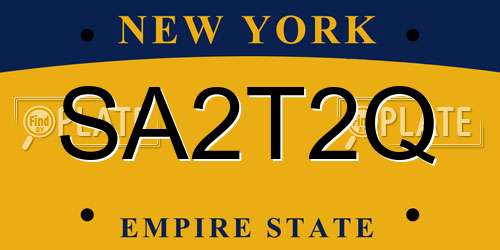 SA2T2Q New York License Plate