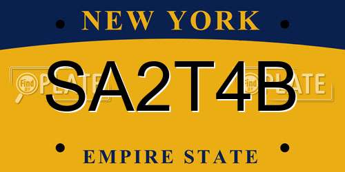 SA2T4B New York License Plate