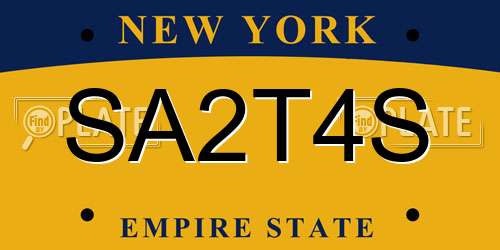 SA2T4S New York License Plate