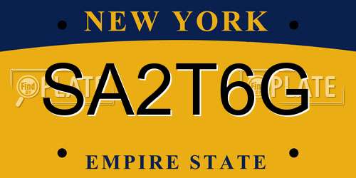SA2T6G New York License Plate