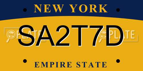 SA2T7D New York License Plate