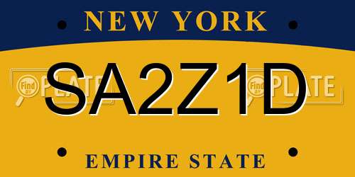 SA2Z1D New York License Plate