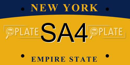 SA4 New York License Plate
