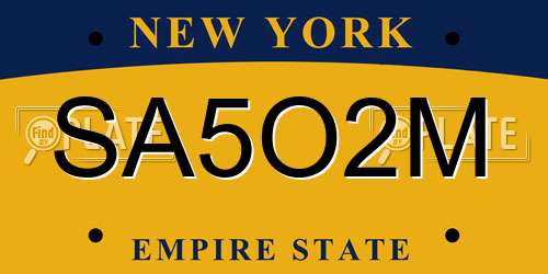 SA5O2M New York License Plate
