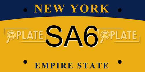 SA6 New York License Plate