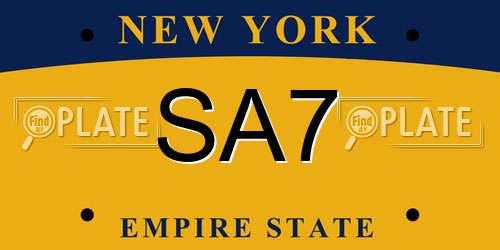 SA7 New York License Plate