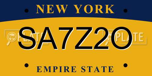 SA7Z2O New York License Plate