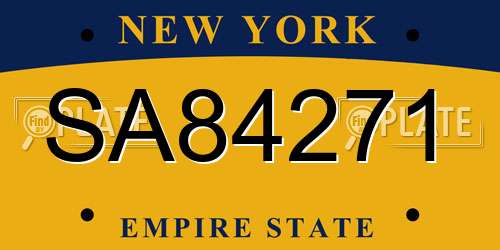 SA84271 New York License Plate