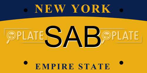 SAB New York License Plate