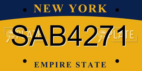SAB4271 New York License Plate