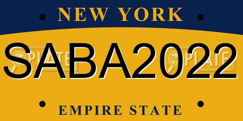 SABA2022 New York License Plate