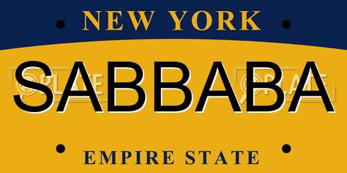 SABBABA New York License Plate
