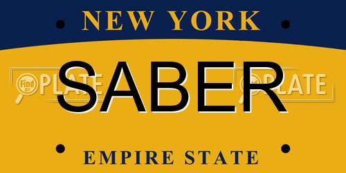 SABER New York License Plate