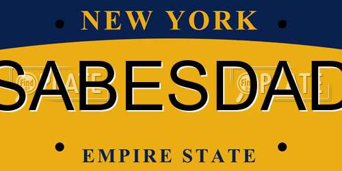 SABESDAD New York License Plate