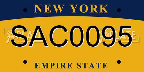 SAC0095 New York License Plate