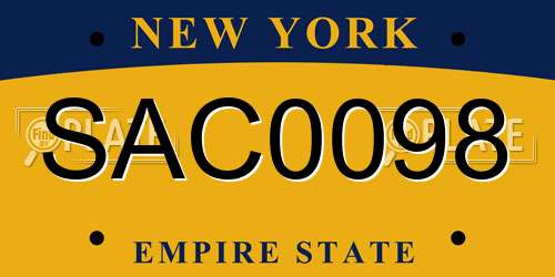 SAC0098 New York License Plate